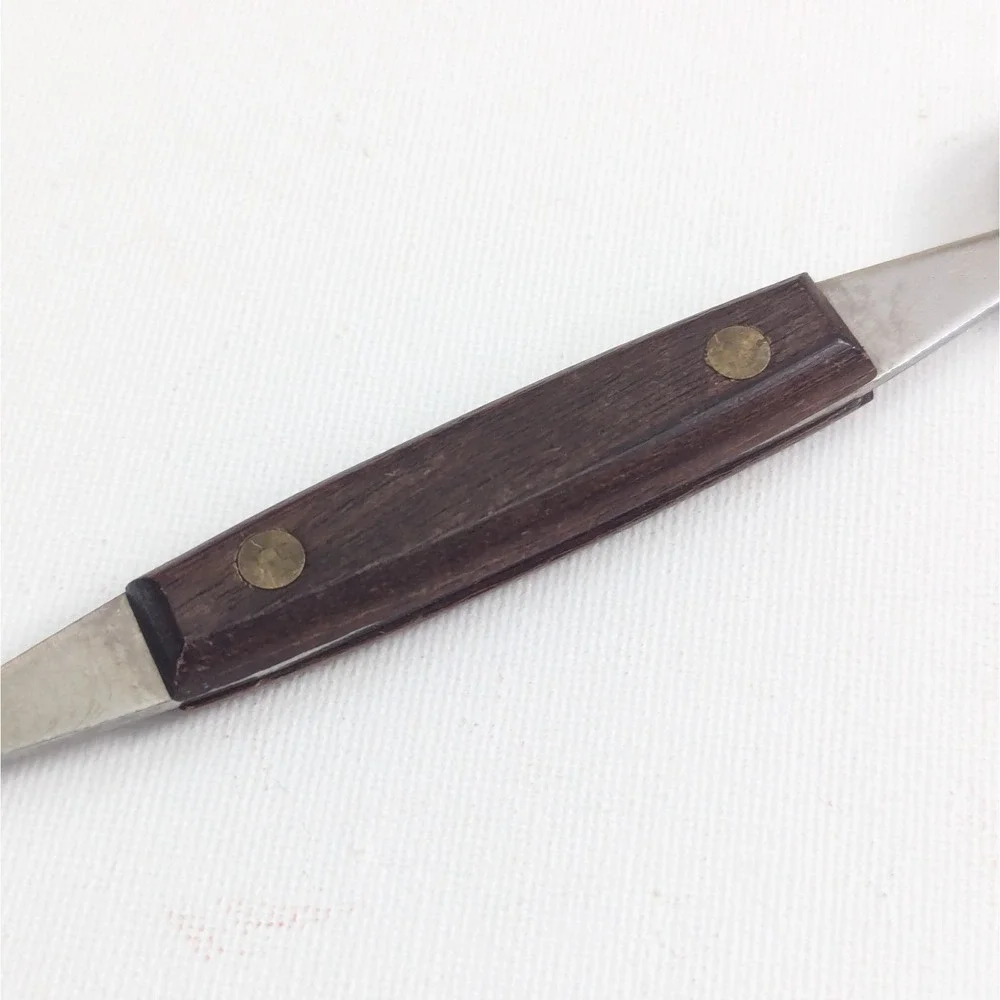 Vintage Double Sided Melon Baller Stainless Wood Handle Sturdy Retro MCM Japan